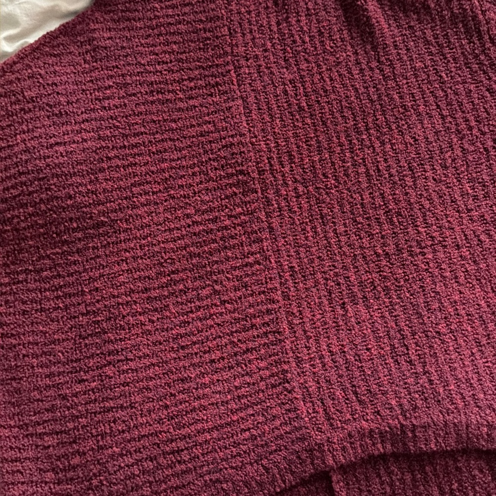 Eileen Fisher Wool Cashmere Oversized Slouchy Turtleneck Sweater L Burgundy - Picture 2 of 7